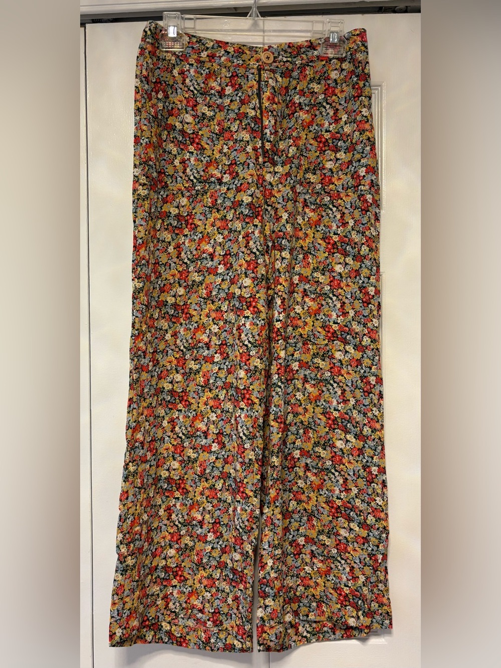 O'Neill Floral wide leg pants in Red, Yellow & Blue